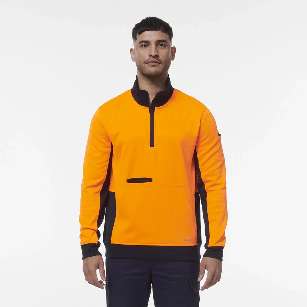 KingGee Hi Vis Spliced 1/4 Zip Fleece K55047